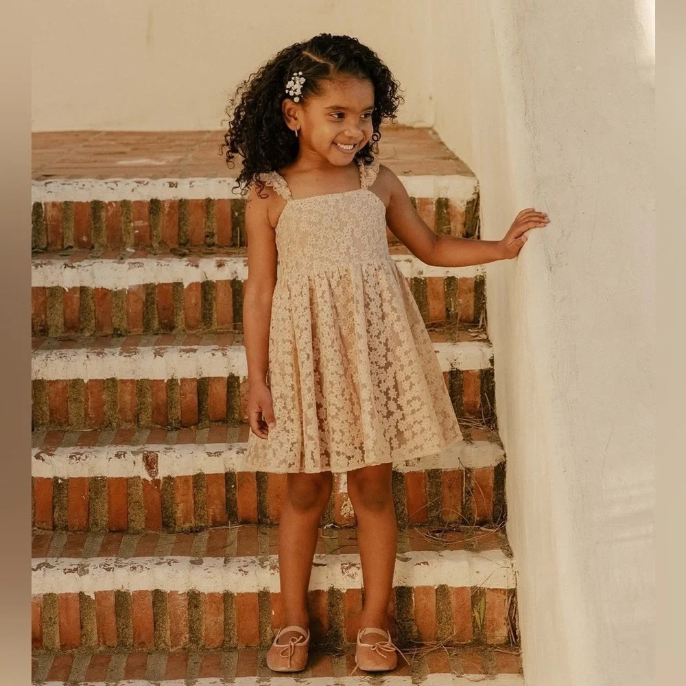 Noralee Mara Dress – Antique Daisy Champagne – Size 10 Girl